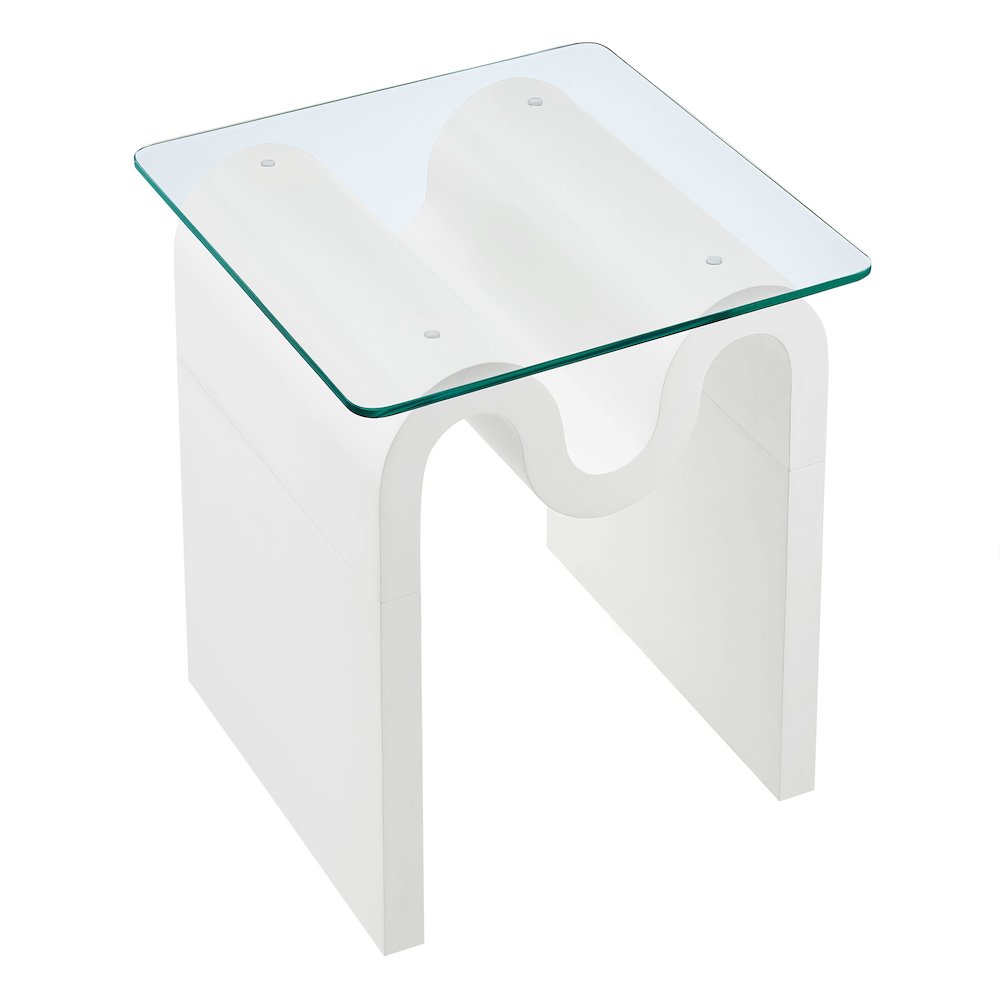Ondine Glass Top Side Table