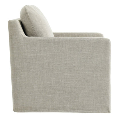 Serene Fabric Slipcovered Swivel Armchair
