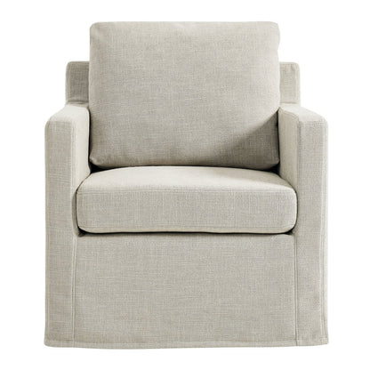 Serene Fabric Slipcovered Swivel Armchair