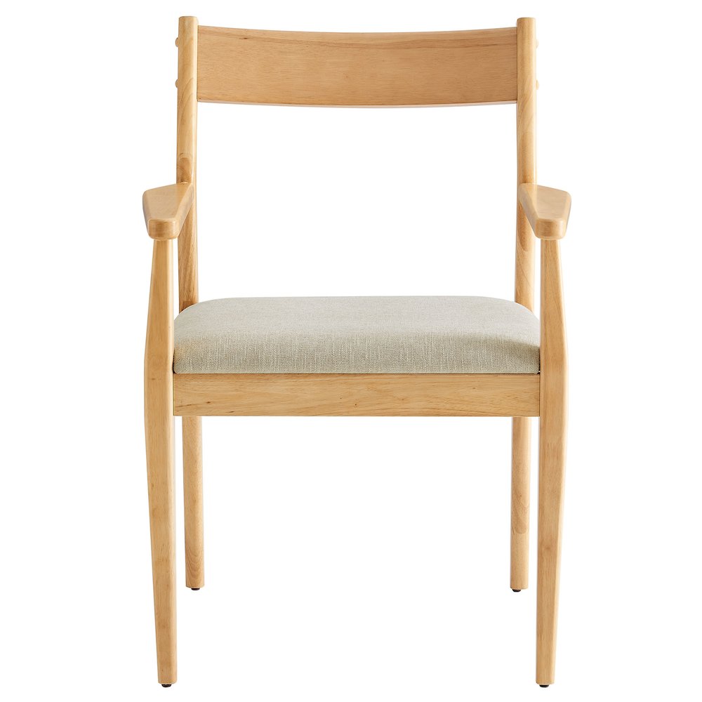 Solara Fabric Wood Dining Armchairs Set of 2