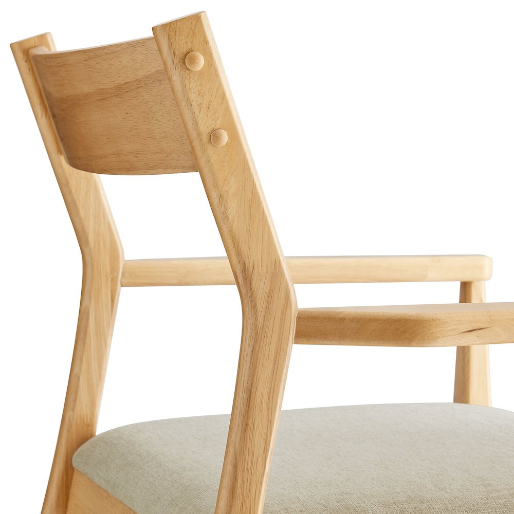 Solara Fabric Wood Dining Armchairs Set of 2
