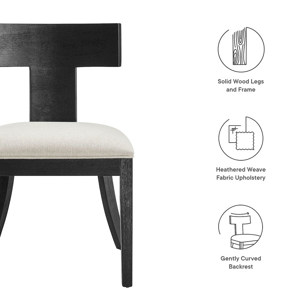 Peregrine Wood and Fabric Upholstered Dining Chairs Set of 2