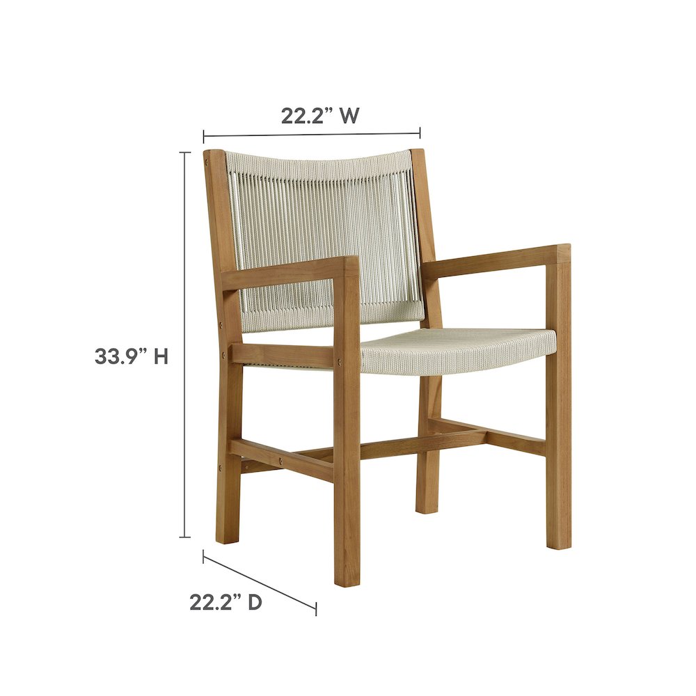 Vienna 7-Piece Outdoor Patio Teak and Rope Dining Set