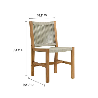 Vienna 7-Piece Outdoor Patio Teak and Rope Dining Set