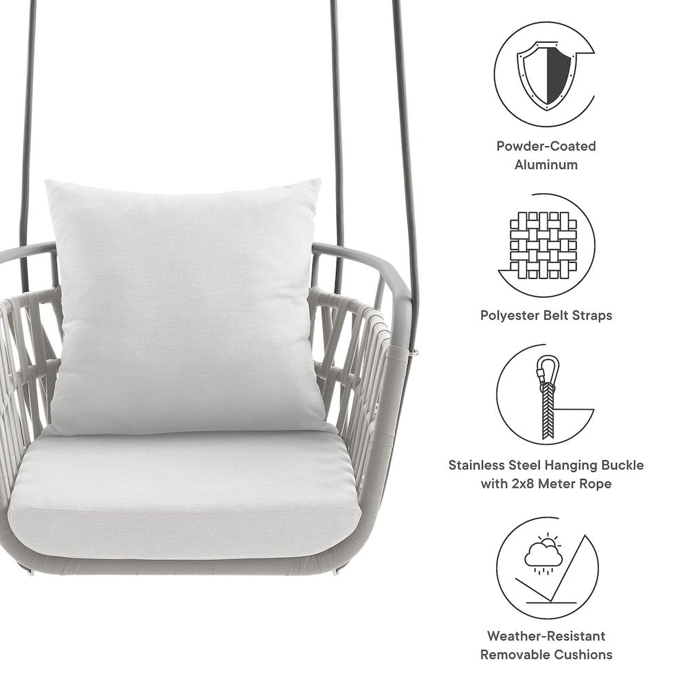 Kaliah Outdoor Patio Aluminum Swing Chair