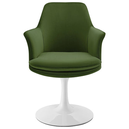 Lippa Swivel Dining Performance Velvet Armchair