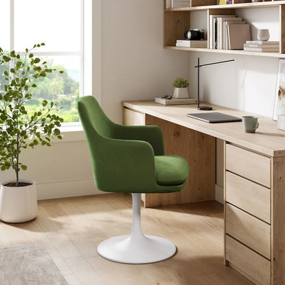 Lippa Swivel Dining Performance Velvet Armchair