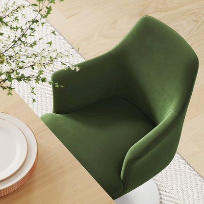 Lippa Swivel Dining Performance Velvet Armchair