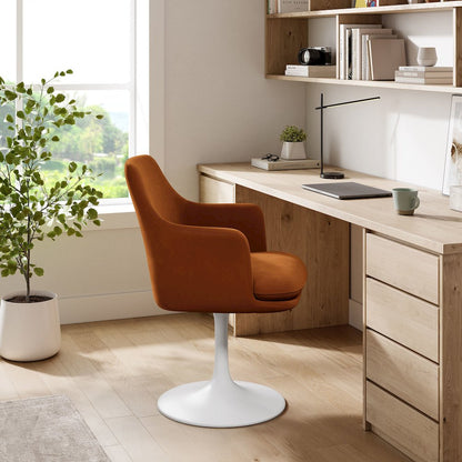 Lippa Swivel Dining Performance Velvet Armchair