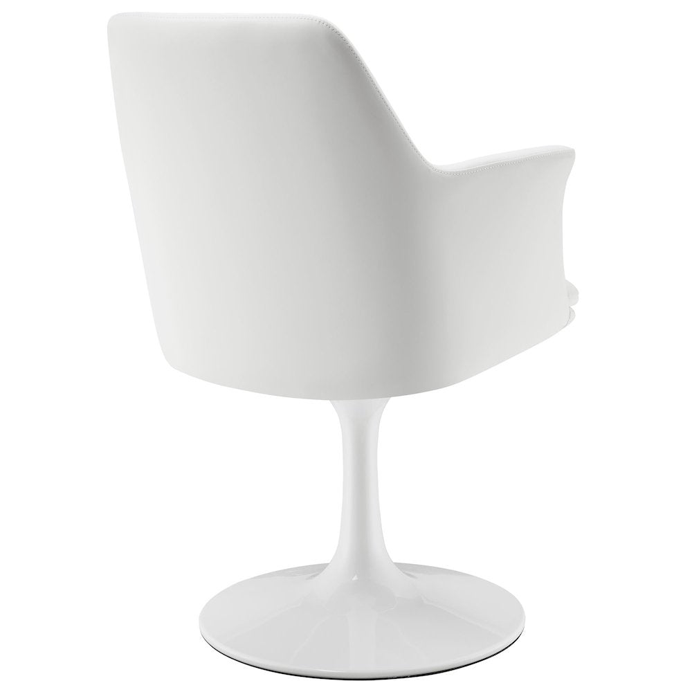 Lippa Swivel Dining Vegan Leather Armchair