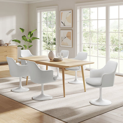 Lippa Swivel Dining Vegan Leather Armchair