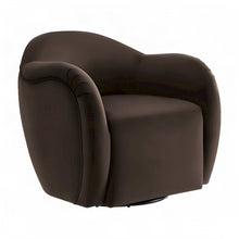 Performance Velvet Swivel Accent Chair with Arms, Chocolate Brown