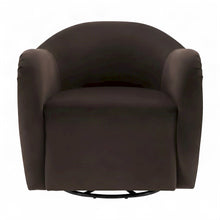 Performance Velvet Swivel Accent Chair with Arms, Chocolate Brown