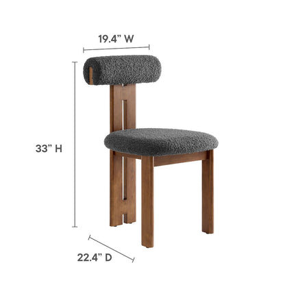 Torian Boucle Fabric Dining Chair Set of 2