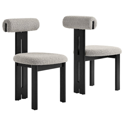 Torian Boucle Fabric Dining Chair Set of 2