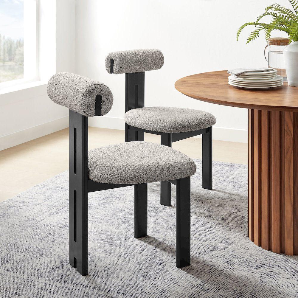 Torian Boucle Fabric Dining Chair Set of 2