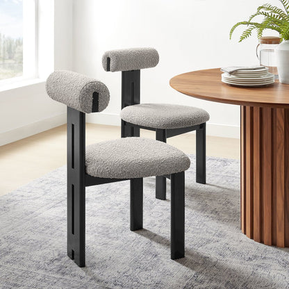 Torian Boucle Fabric Dining Chair Set of 2