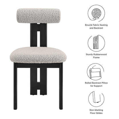 Torian Boucle Fabric Dining Chair Set of 2