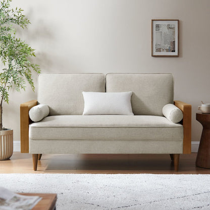 Kellan Heathered Weave Fabric Loveseat