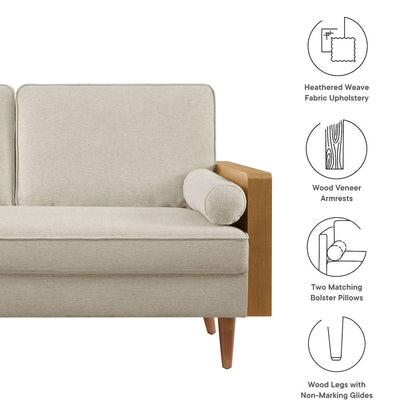 Kellan Heathered Weave Fabric Loveseat