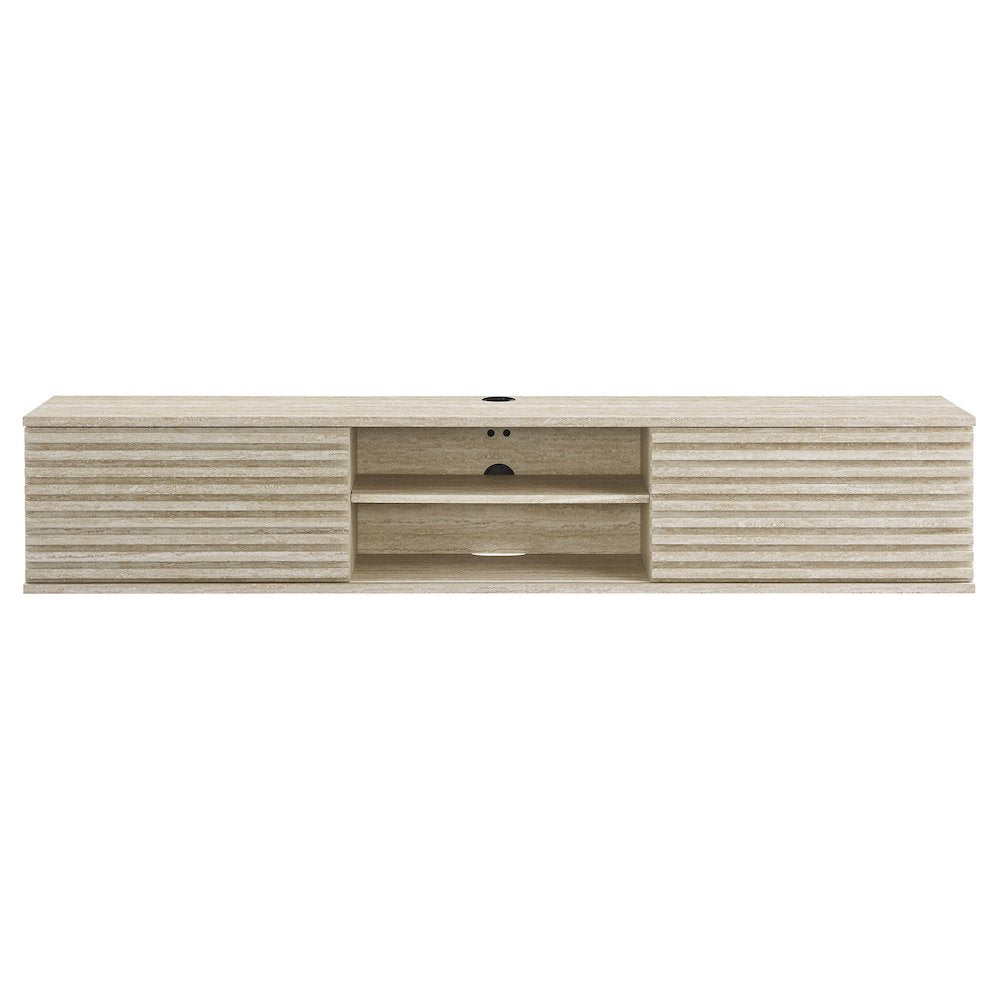 Render 70" Faux Travertine Wall-Mount Media Console TV Stand