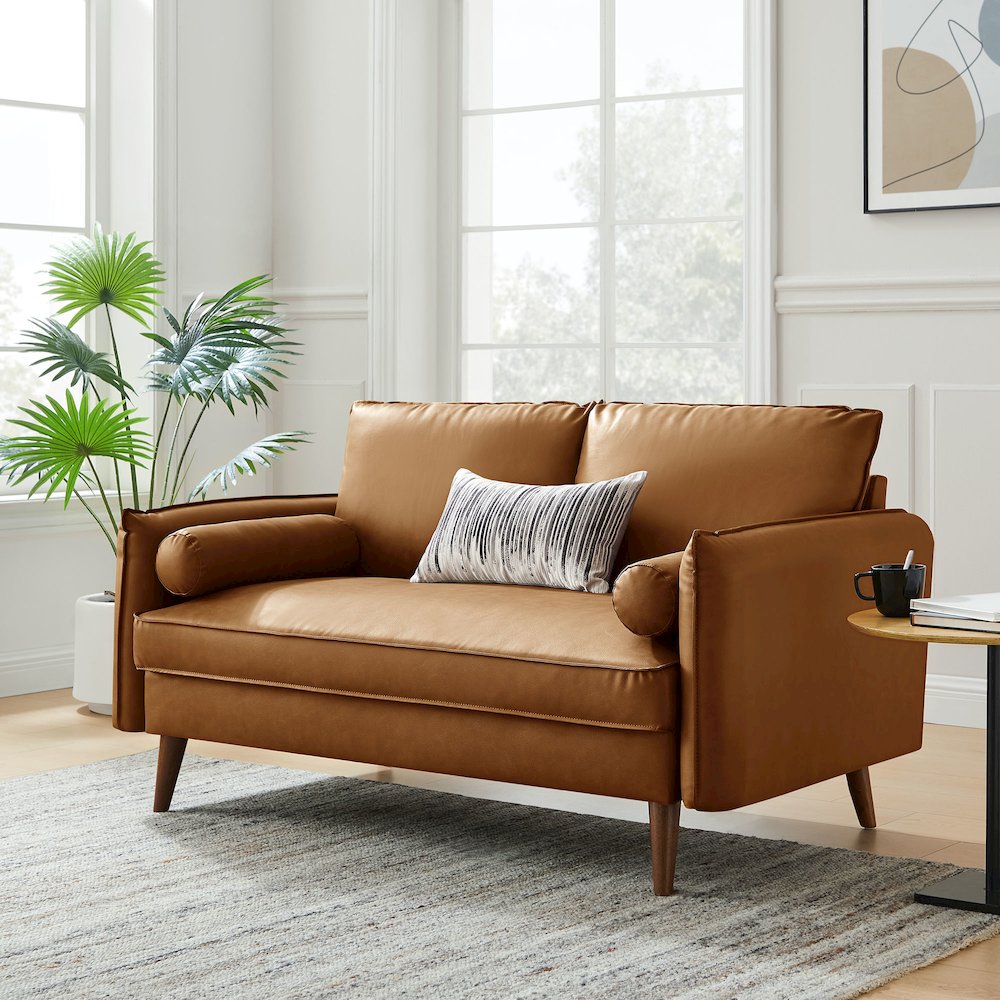 Revive Upholstered Vegan Leather Loveseat
