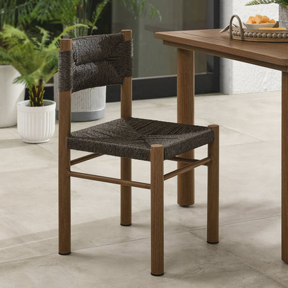 Parkland Outdoor Patio Rattan and Aluminum Dining Side Chairs Set of 2