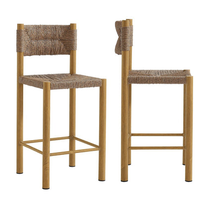 Parkland Outdoor Patio Rattan and Aluminum Counter Stools Set of 2