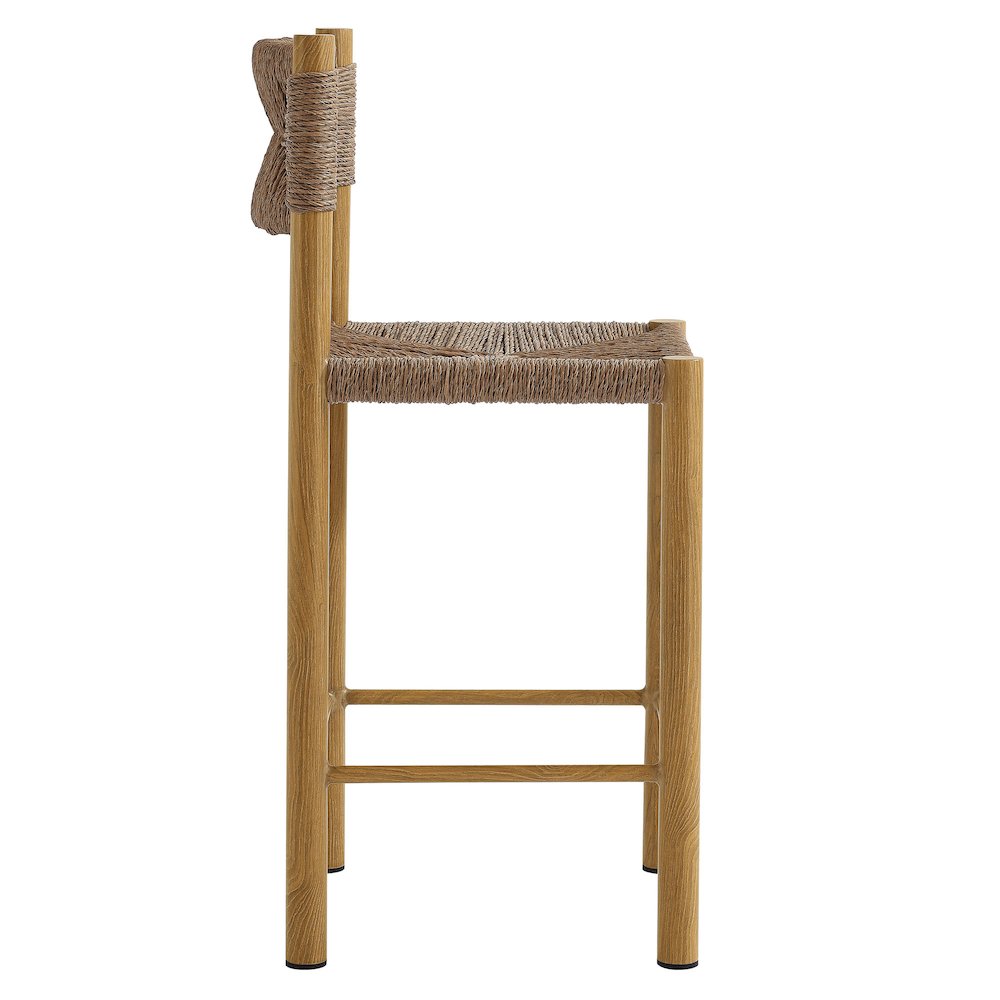 Parkland Outdoor Patio Rattan and Aluminum Counter Stools Set of 2