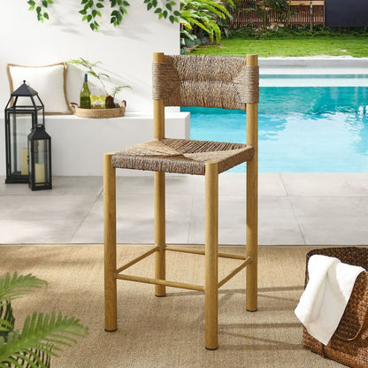 Parkland Outdoor Patio Rattan and Aluminum Counter Stools Set of 2