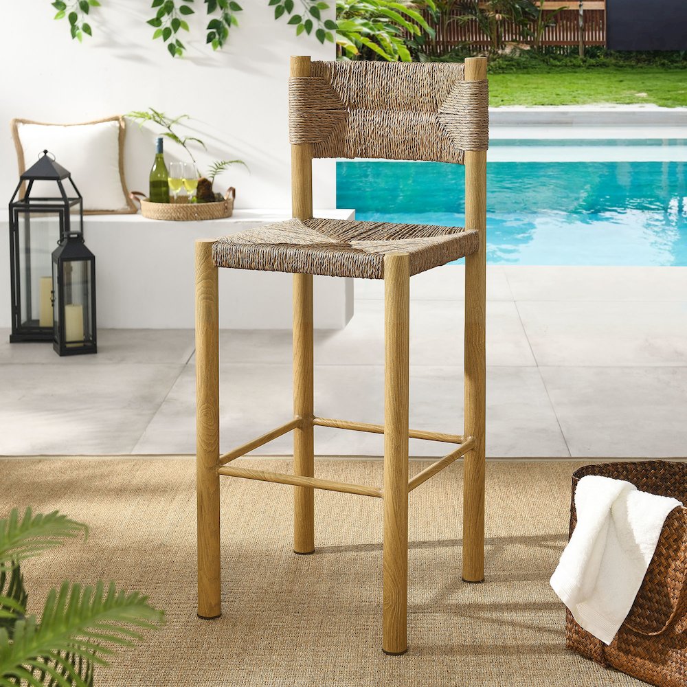 Parkland Outdoor Patio Rattan and Aluminum Bar Stools Set of 2