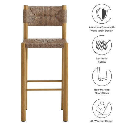 Parkland Outdoor Patio Rattan and Aluminum Bar Stools Set of 2