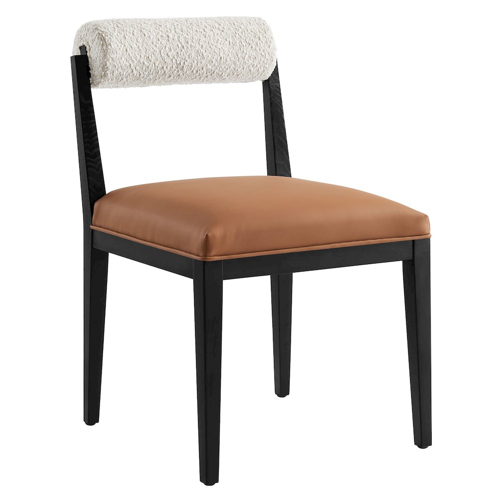 Kai Boucle and Vegan Leather Dining Chair