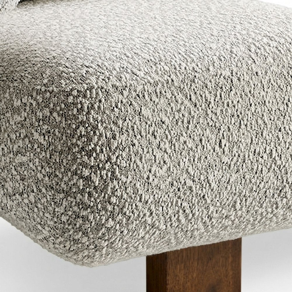 Boucle Upholstered Lounge Accent Chair with Padded Armrests, River Rock
