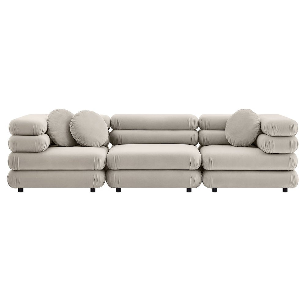 Jubilee 3-Piece Modular Performance Velvet Sectional Sofa
