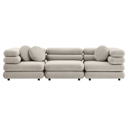 Jubilee 3-Piece Modular Performance Velvet Sectional Sofa