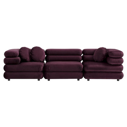 Jubilee 3-Piece Modular Performance Velvet Sectional Sofa