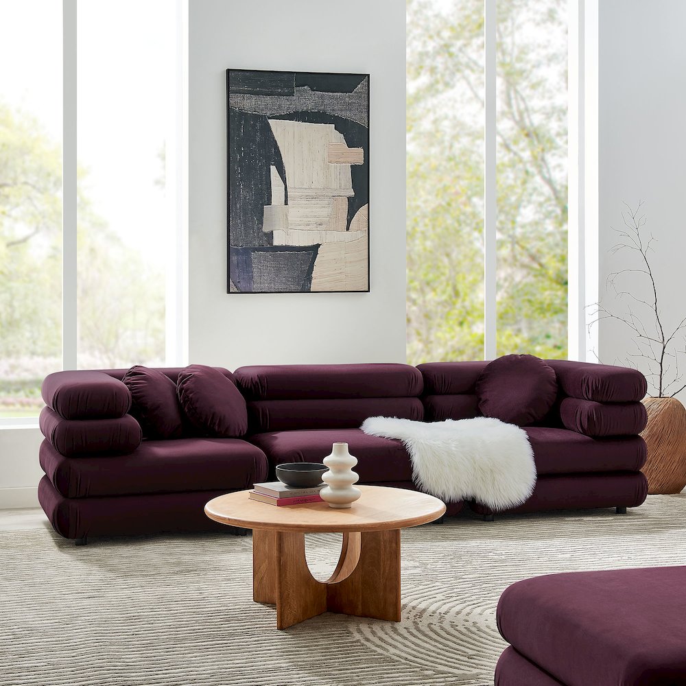 Jubilee 3-Piece Modular Performance Velvet Sectional Sofa