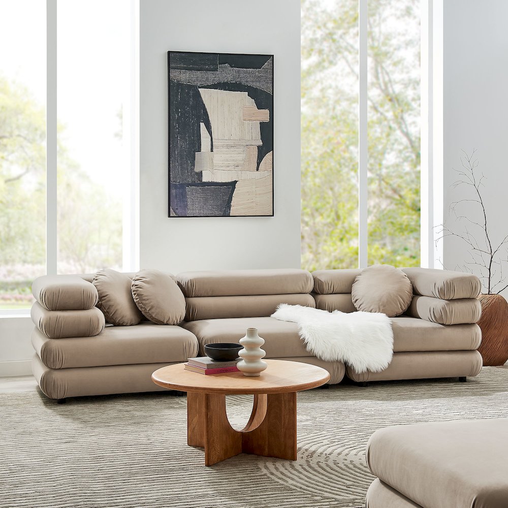 Jubilee 3-Piece Modular Performance Velvet Sectional Sofa