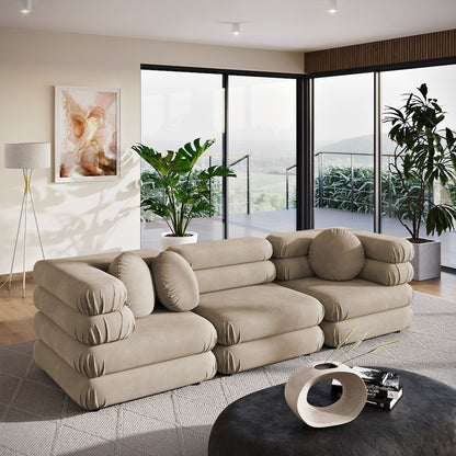 Jubilee 3-Piece Modular Performance Velvet Sectional Sofa