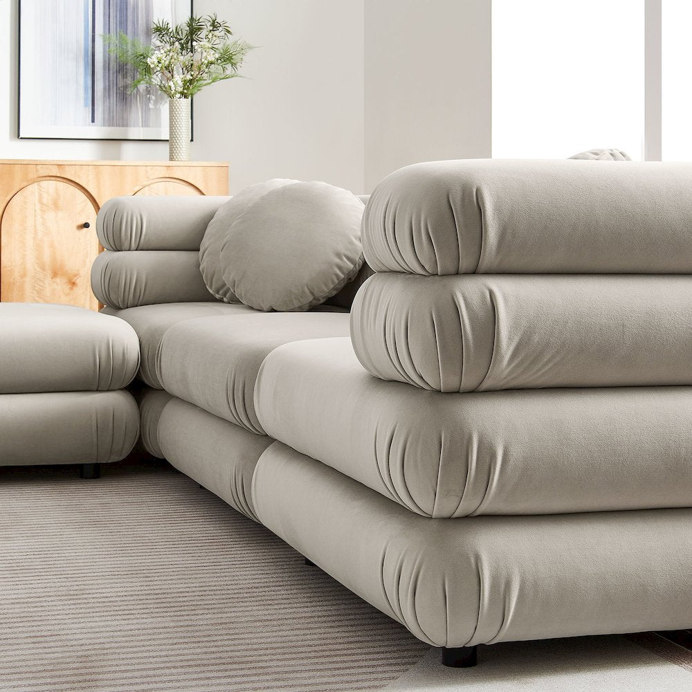 Jubilee 4-Piece Modular Performance Velvet Sectional Sofa
