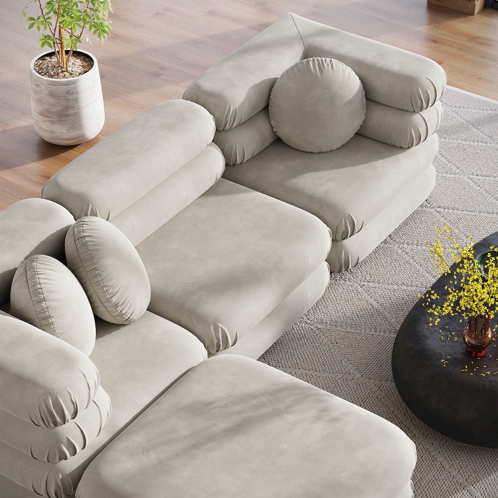 Jubilee 4-Piece Modular Performance Velvet Sectional Sofa