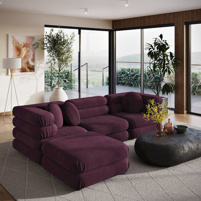 Jubilee 4-Piece Modular Performance Velvet Sectional Sofa