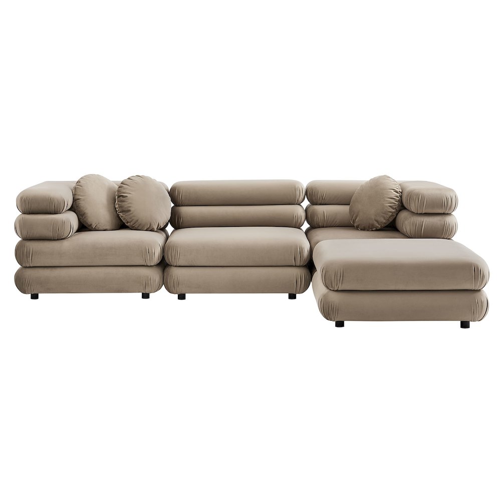 Jubilee 4-Piece Modular Performance Velvet Sectional Sofa