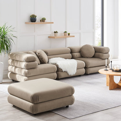 Jubilee 4-Piece Modular Performance Velvet Sectional Sofa