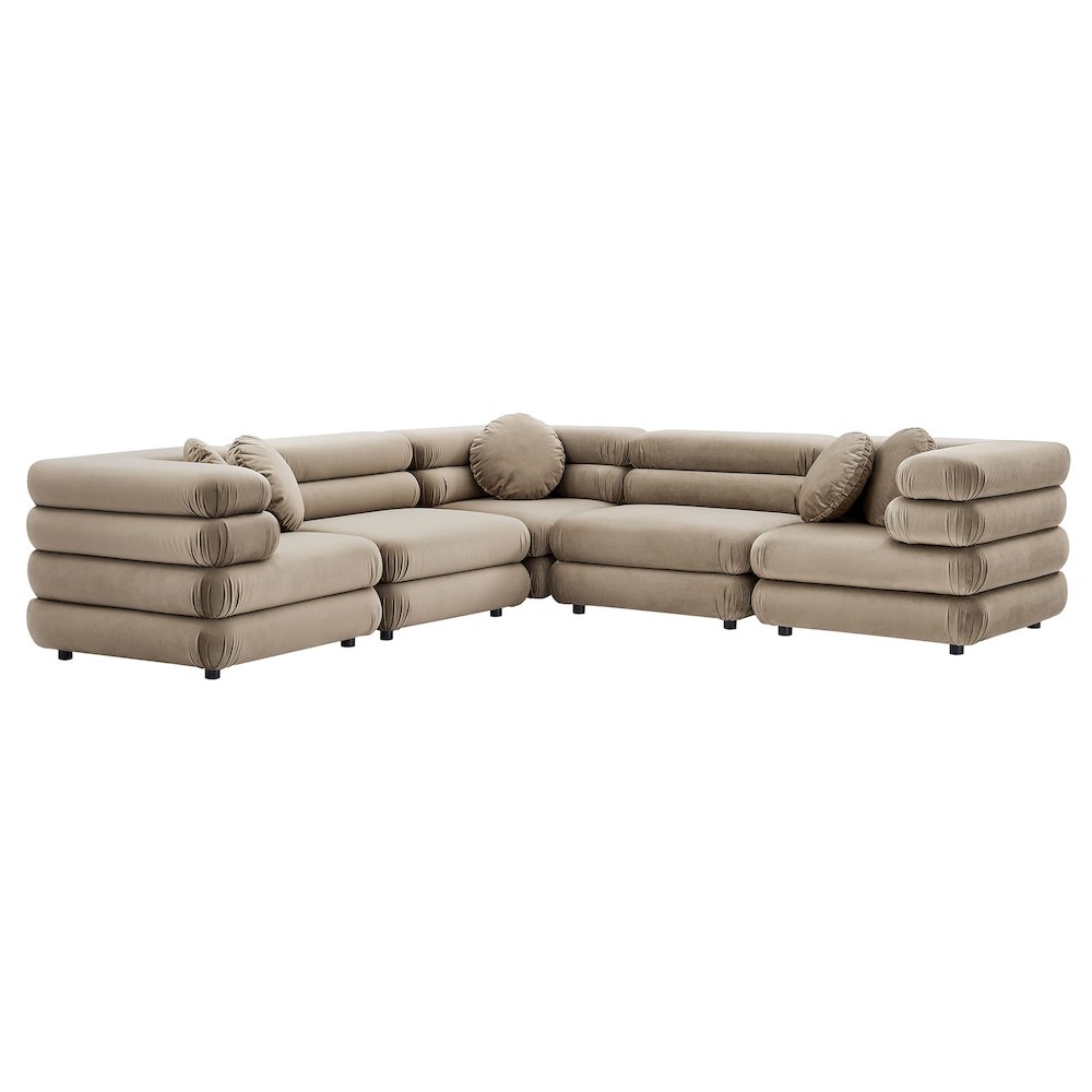 Jubilee 5-Piece Modular Performance Velvet Sectional Sofa