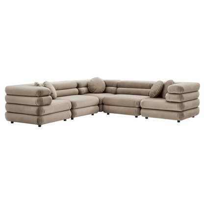 Jubilee 5-Piece Modular Performance Velvet Sectional Sofa