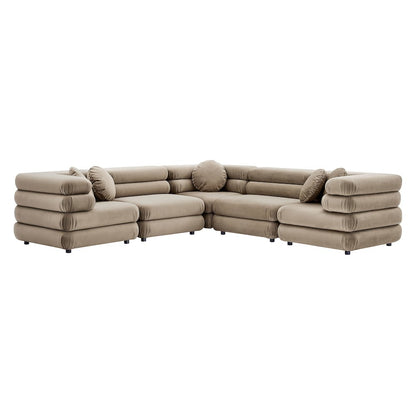 Jubilee 5-Piece Modular Performance Velvet Sectional Sofa