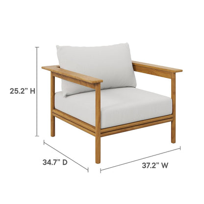 Wren 4-Piece Outdoor Patio Teak Wood Furniture Set