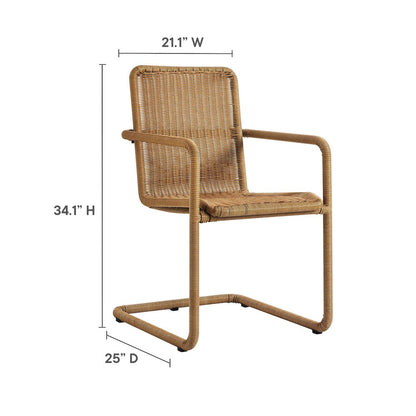 Abacus Outdoor Patio Wicker Dining Chairs Set of 2